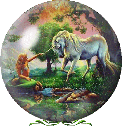 une licorne  avec une sirene
