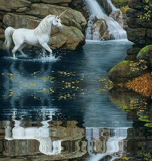  une licorne au bord de l' eau tro belle et vous vous en pensez quoi?