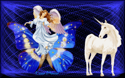 un ange avec une licorne